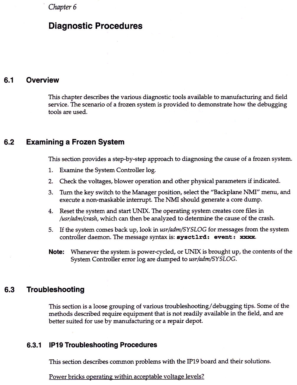 Diagnostic Procedures, 6-1