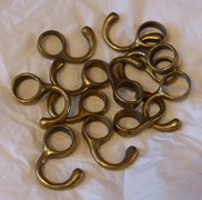 Collection of Vintage Brass Curtain Rail Hooks