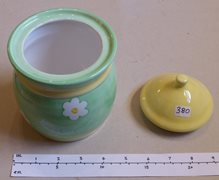 Yellow and Green Jar and Lid