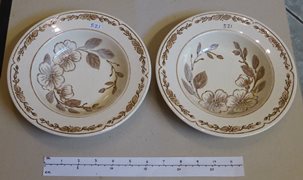 Two English Ironstone Soup Bowl Plates