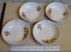 Four Floral-pattern Soup/Desert Bowls