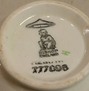 Bishop Green & White China Teacup