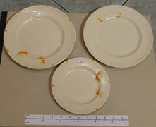 Three Orange Floral Side Serving Plates