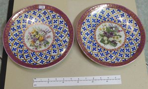 Two Large Serving or Ornamental Wall/Shelf Display Dishes