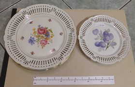 Four Schwarzenhammer Porcelain Lattice Fruit/Floral Serving/Display Plates