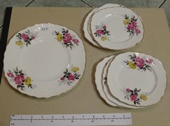 Floral Bone China Side Plates, Teacups and Saucers