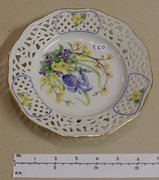 Hand Painted Floral Lattice Plate