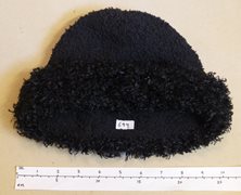 Unused Black Hat with Frilly Edging