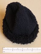 Unused Black Hat with Frilly Edging