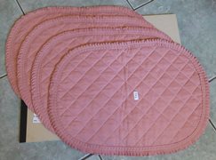 Unused Set of Four Pink Material Place Mats