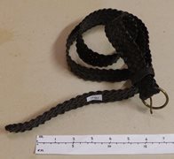Unused Woven Black Leather Belt