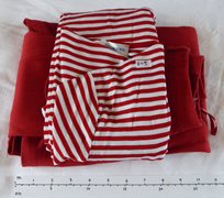 Unused 'Gray & Osbourn' Red/Striped Top, Skirt and Belt