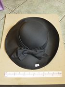 Ladies Black Function/Event Hat with Small Ribbon