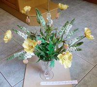 Artifical Flowers in Glass Vase