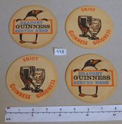 Four Vintage Guiness Beer Mats