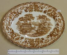 Vintage Large Oval Tonquin Brown Platter/Wall Plate