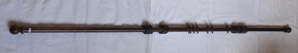 Unused Vintage Dark Wood Curtain Pole