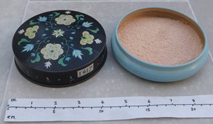 Vintage Metallic Dish with Foundation Powder