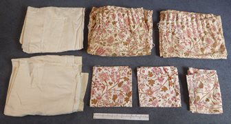 Vintage Set of Large Home Made Curtains and Cushion Covers