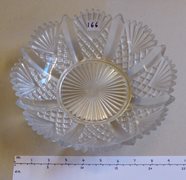 Vintage Round Glass Serving Dish with Fluted Rim