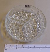 Ornate Thirded Round Glass Serving Dish