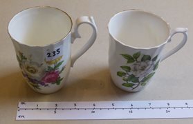 Two Fluted Floral Mugs