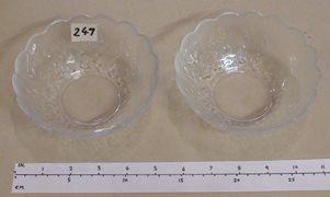 Two Fluted Glass Desert Bowls