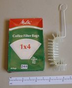40 Unused Coffee Filter Bags and Brush