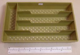 Vintage Green Plastic Cutlery Tray