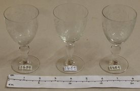 Set of Three Small Wine Glasses