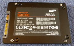 Samsung 840 Pro 256GB SSD (C-drive), Main Label